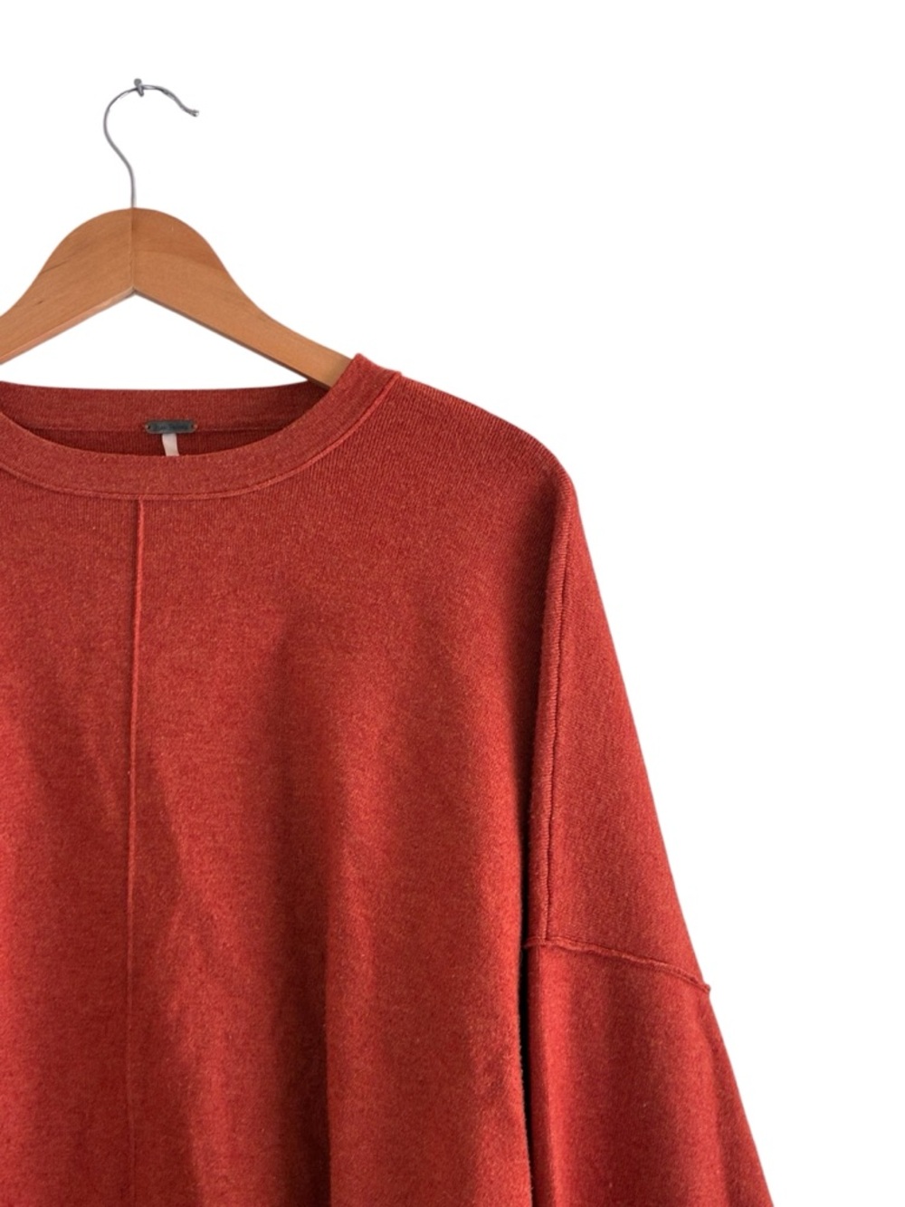 Free People | Uptown Pullover burnt orange rust slouchy oversized sweater small - Picture 5 of 13